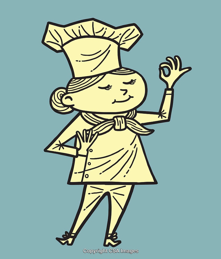 Playful Chef Illustration Depicting Culinary Excellence in Whimsical Cartoon Style