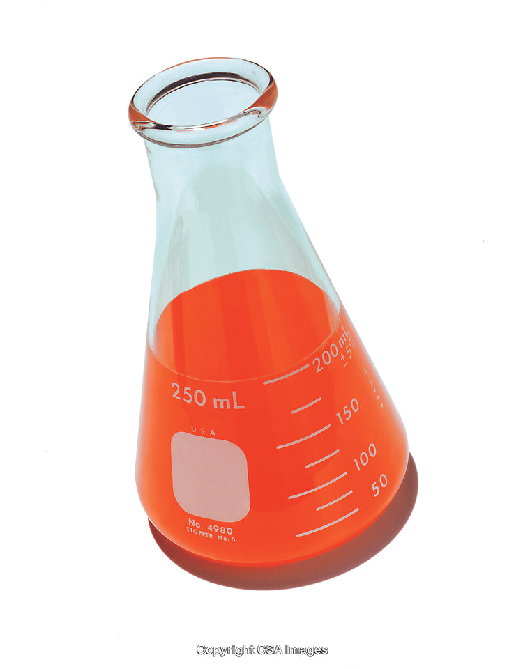 Glass Beaker Containing Bright Orange Liquid for Laboratory Experiments