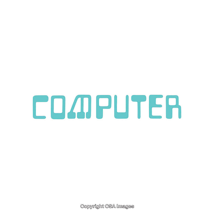 Stylish Minimalist Typography Design Featuring the Word 'Computer' in Cyan Font