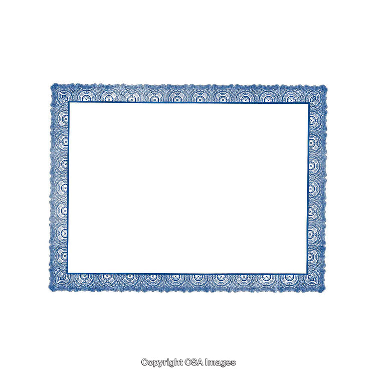 Blue Patterned Decorative Border with Intricate Vintage Style Design