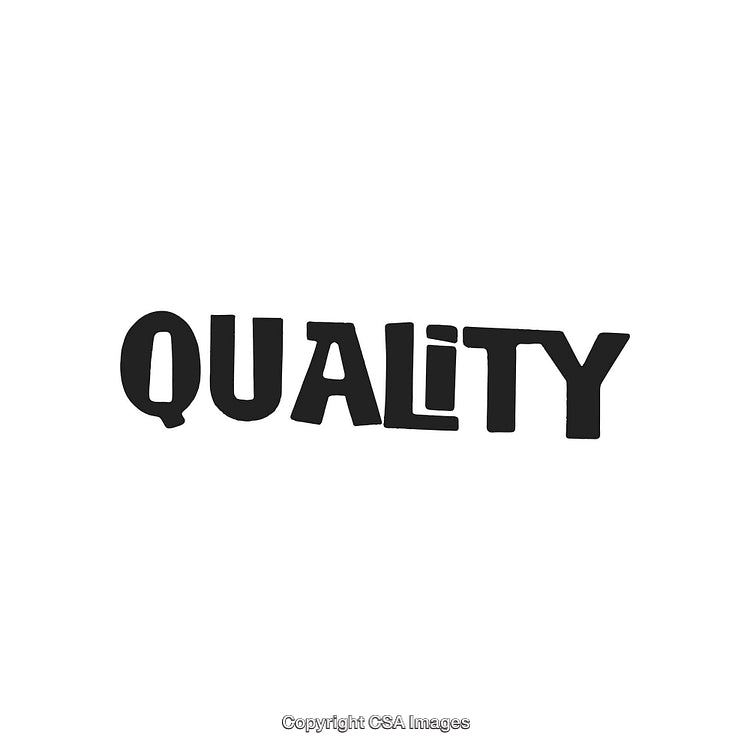 Bold Black Typography Displaying the Word 'Quality' in a Unique Style