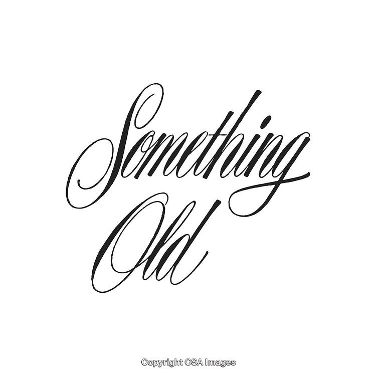 Elegant Script Display with 'Something Old' Text in Black Calligraphy