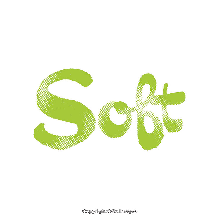 Halftone Effect Green Typography Art with Word 'Soft'