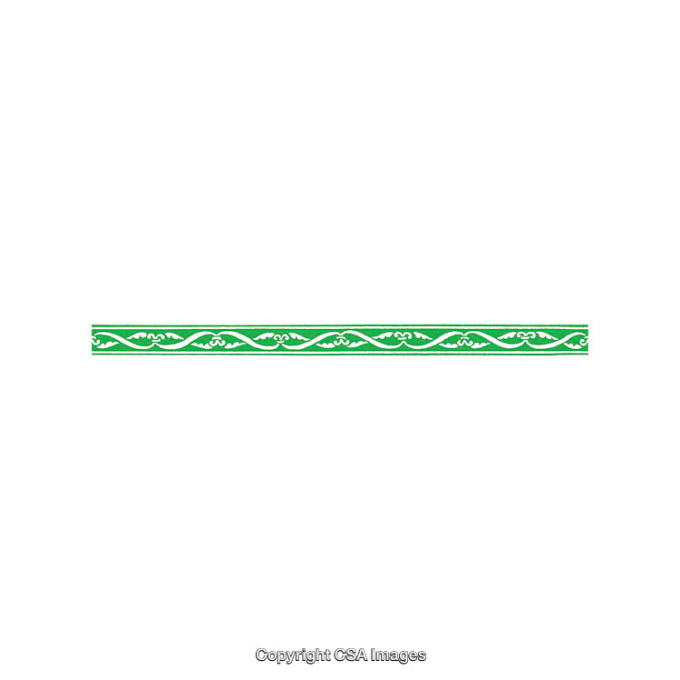 Ornate Green and White Decorative Border with Intricate Design