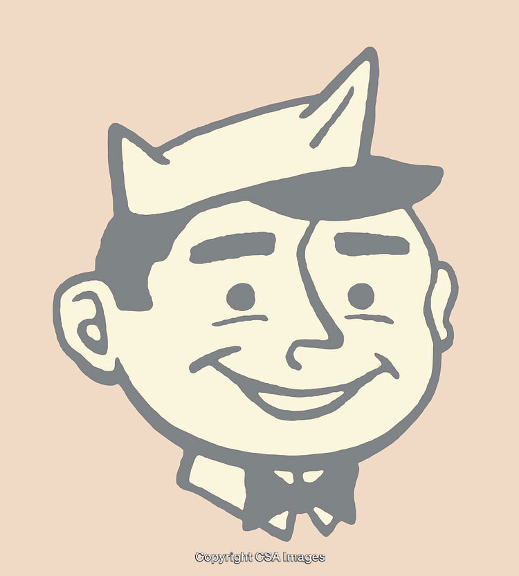 Smiling Retro Character in Cartoon Style with Nostalgic Vibes
