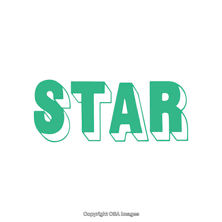 Stylized Green Word Art Featuring the Word 'Star' in Bold Typeface