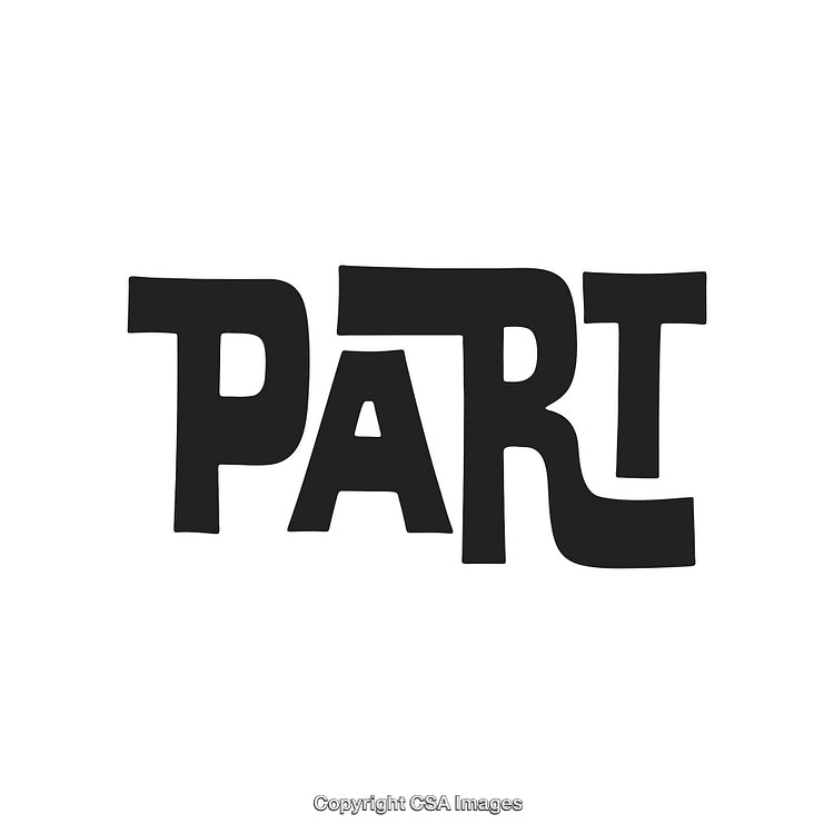 Black Typography of the Word Part in Bold Artistic Font Style