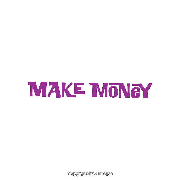 Purple Text Promoting the Concept of Earning Income and Financial Success