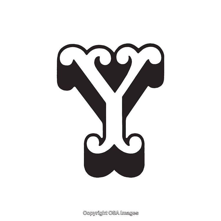 Decorative Stylized Letter Y With Flourished Design Elements