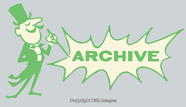 Vintage Line Art Illustration of Archive in Retro Style