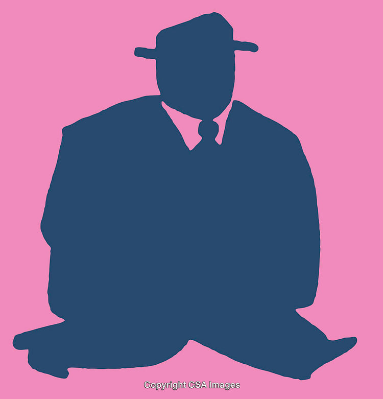 Colorful Silhouette of a Seated Figure in Minimalistic Line Art Style