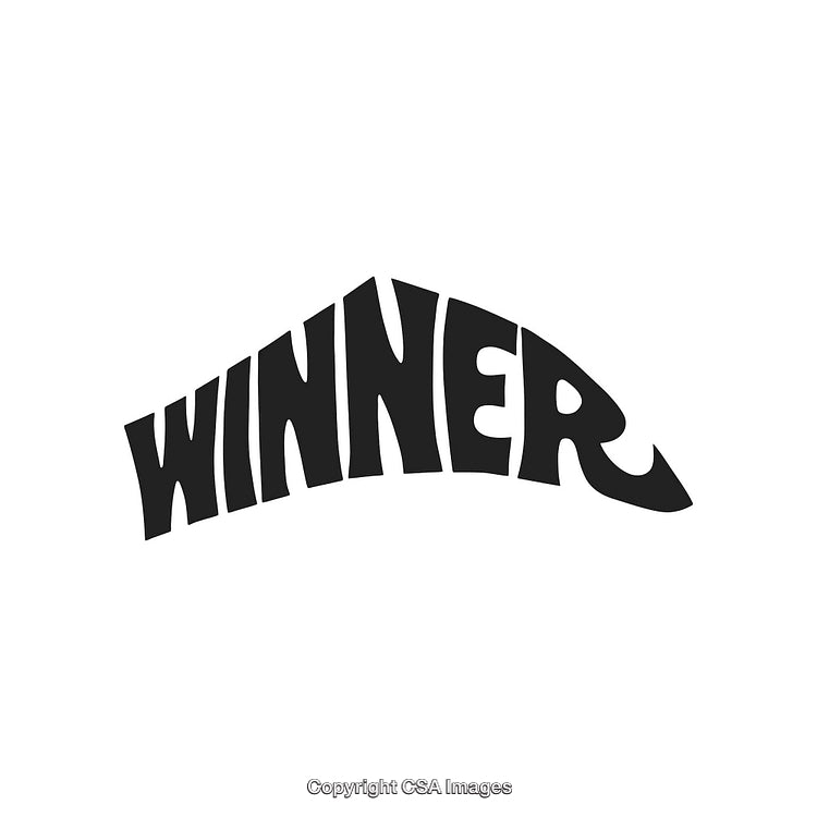 Bold Black Winner Text On A White Background