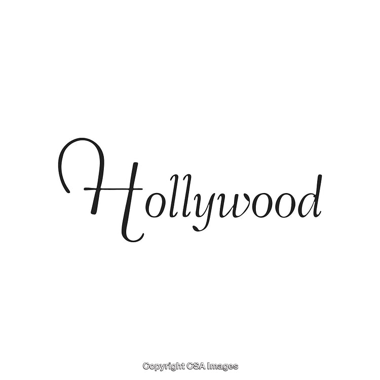 Elegant Black Hollywood Text on a White Background