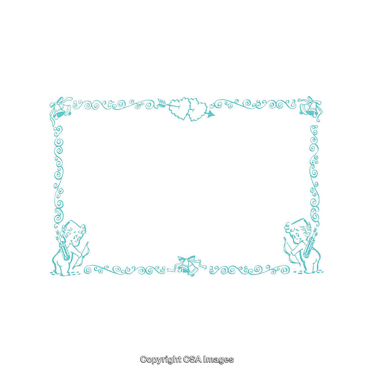 Whimsical Decorative Frame with Cupids, Heart Motifs, and Elegant Flourishes