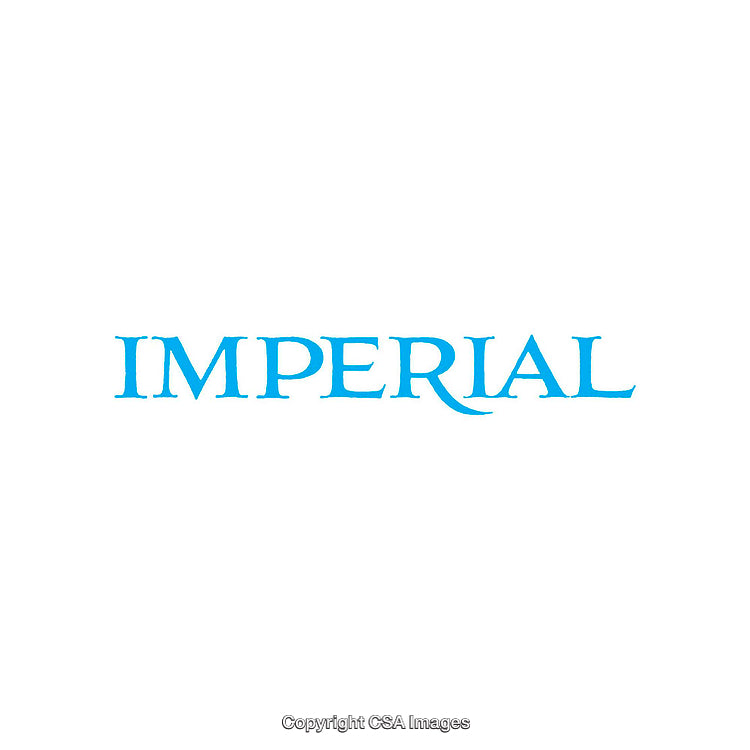 Elegant Blue Typography of the Word Imperial on White Background