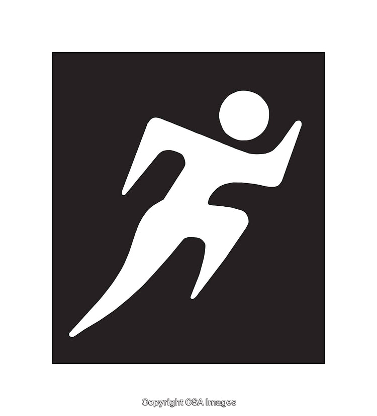 Minimalist Black and White Running Pictogram Illustration