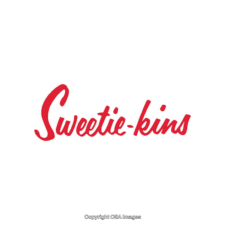 Elegant Red Sweetie-Kins Calligraphy on White Background