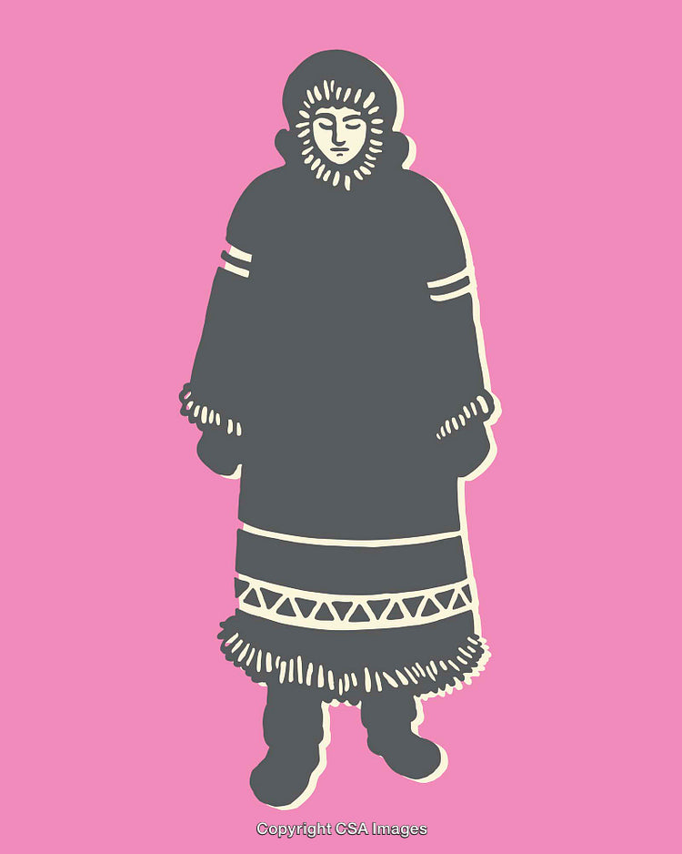 Stylized Vector Illustration of a Person in Traditional Winter Apparel