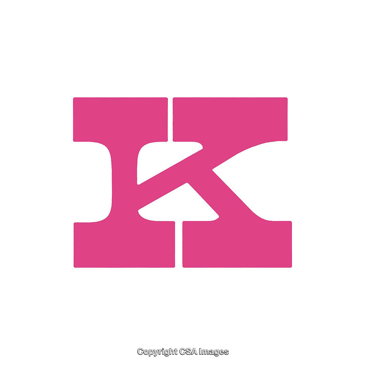 Bold Pink Letter K Design Isolated on a White Background