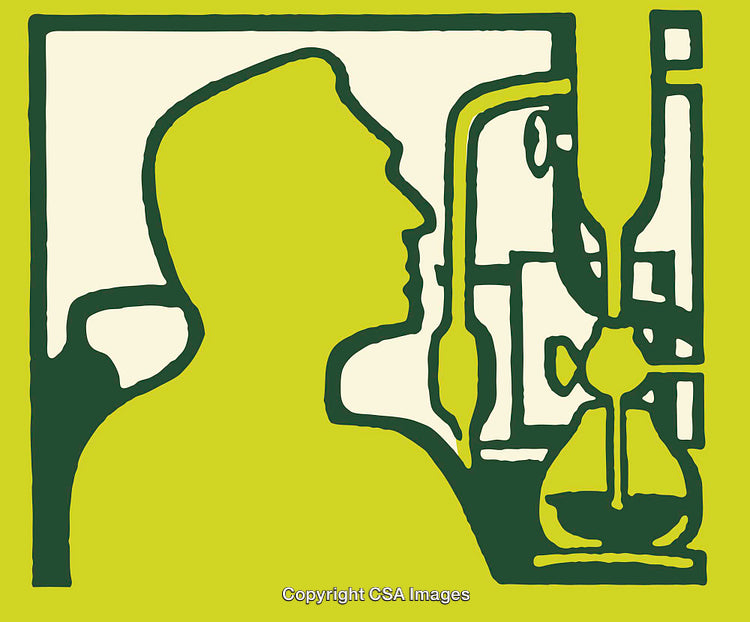 Abstract Line Art Illustration of Scientific Laboratory Equipment