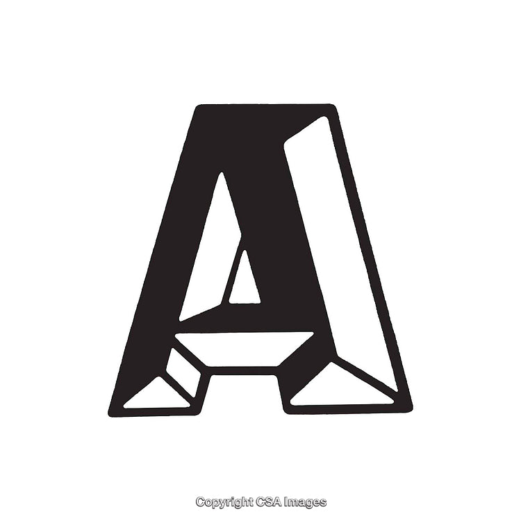 Decorative Letter A With Geometric Elements on a White Background