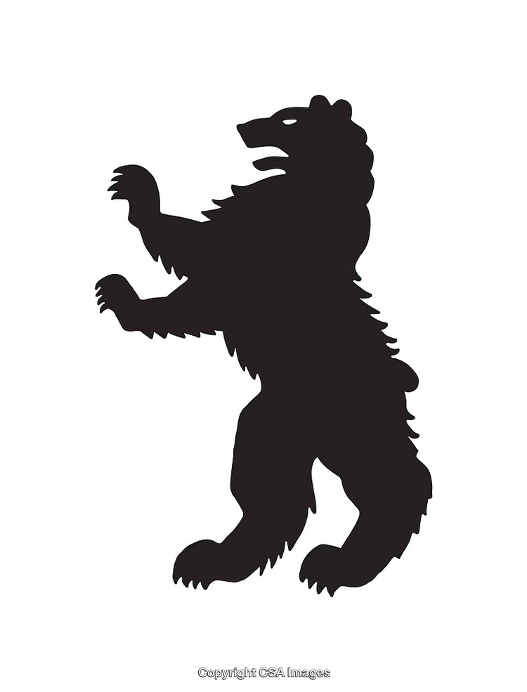 Illustration of a Bear Silhouette in Black and White