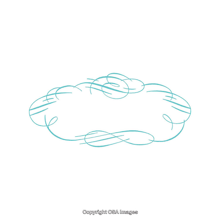 Elegant Line Art Frame with Swirling Decorative Design in Blue