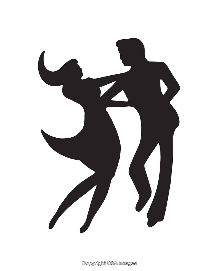 Silhouette of a Dancing Couple in Dynamic Motion