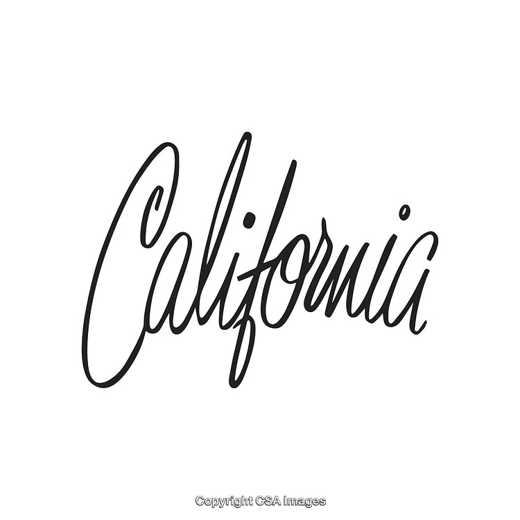 Elegant Handwritten Typography Featuring the Name California in Black Script