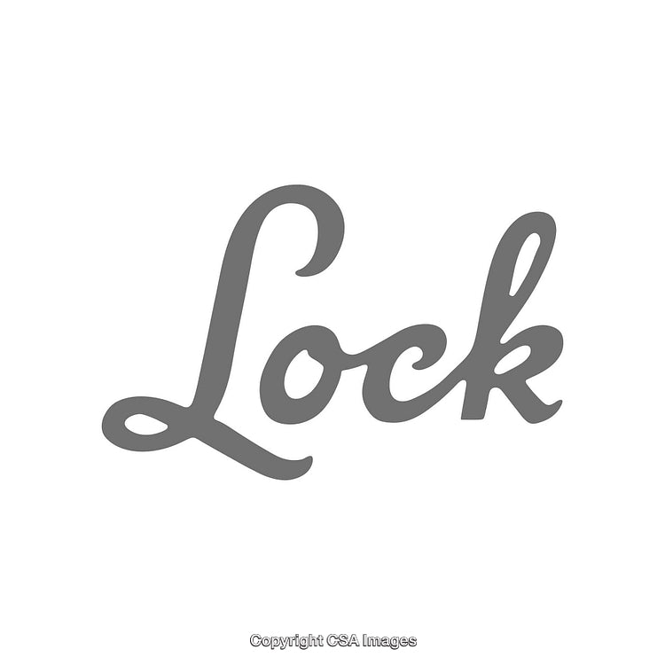 Minimalistic Grey Typography Design with the Word Lock on White Background