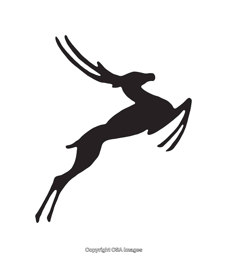 Silhouetted Antelope Design in Black and White Minimalist Style