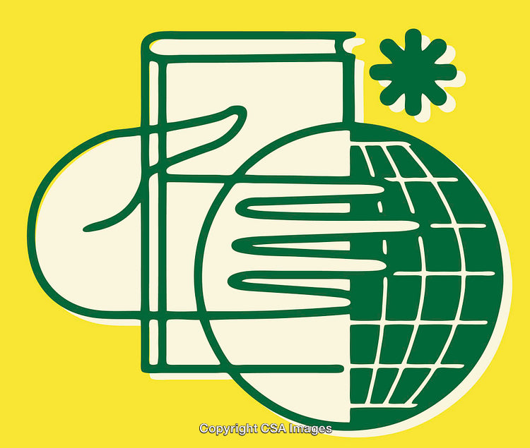 Illustration Representing Knowledge, Global Connectivity, and Sustainability