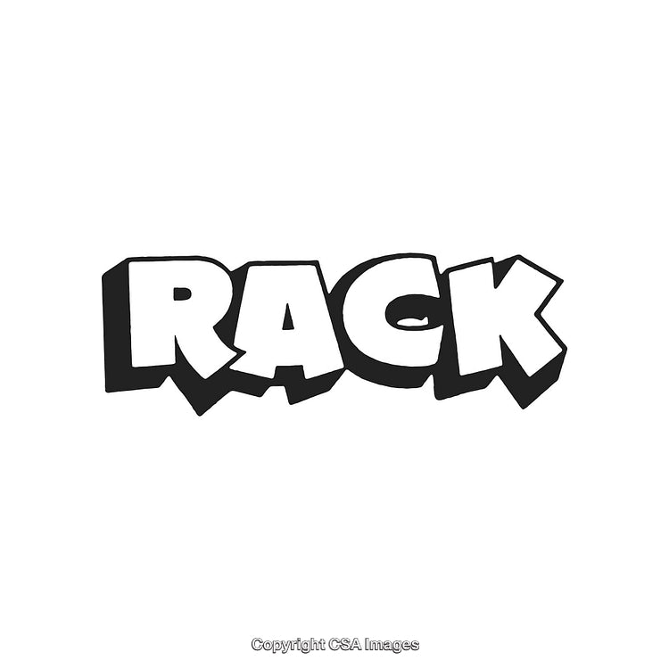 Stylized Bold Graffiti Text Illustration with Black and White Design Elements