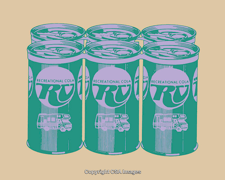Colorful Line Art Illustration of Cola Cans with Creative Packaging Design