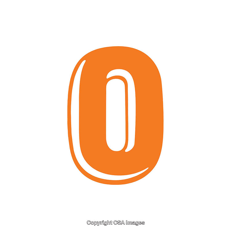 Bright Orange Illustration of the Letter O with White Accents