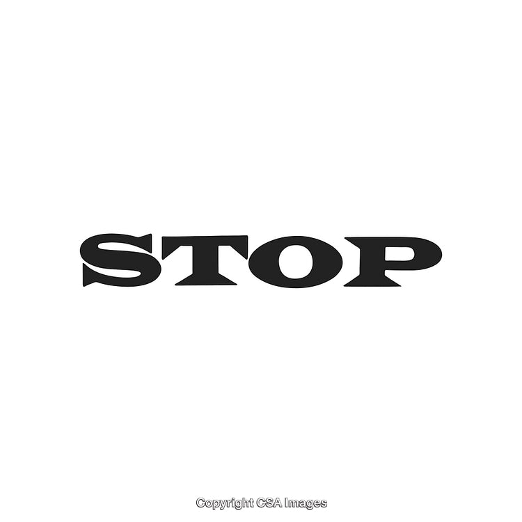 Bold Black Text Spelling 'STOP' in a Minimalist Style on White Background