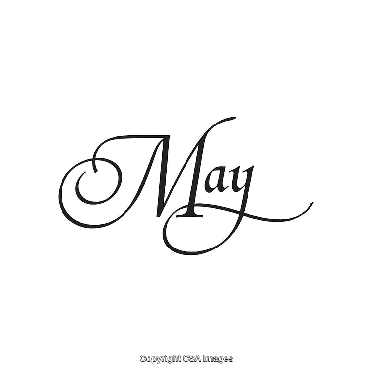 Elegant Calligraphic Design Featuring the Word 'May' in Artistic Style