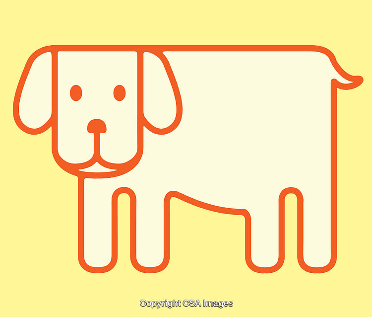 Minimalist Line Art Illustration of a Dog in Warm Colors