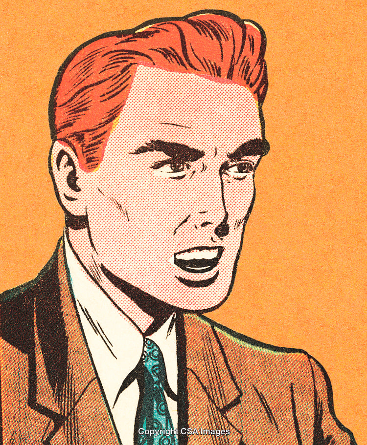 Retro Comic Style Portrait of a Businessman in a Vintage Illustration
