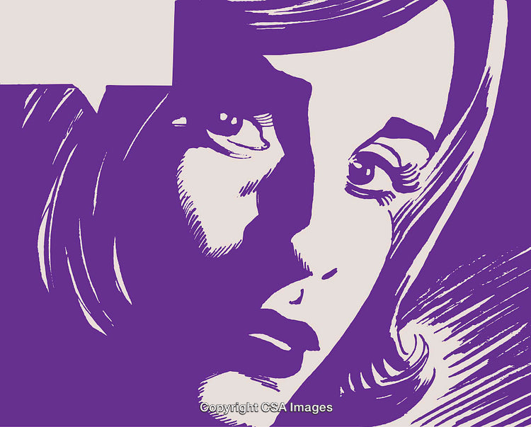Vibrant Pop Art Illustration of a Woman's Face with Highlighted Features