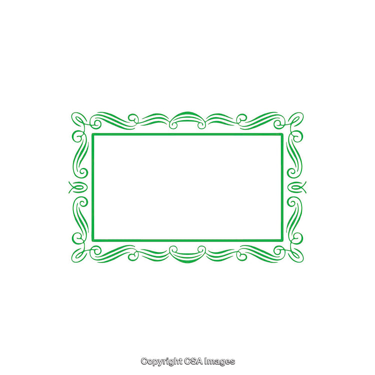 Elegant Green Decorative Frame with Blank Centered Space for Custom Design
