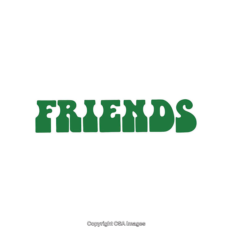 Stylized Green Friends Text Design on a White Background