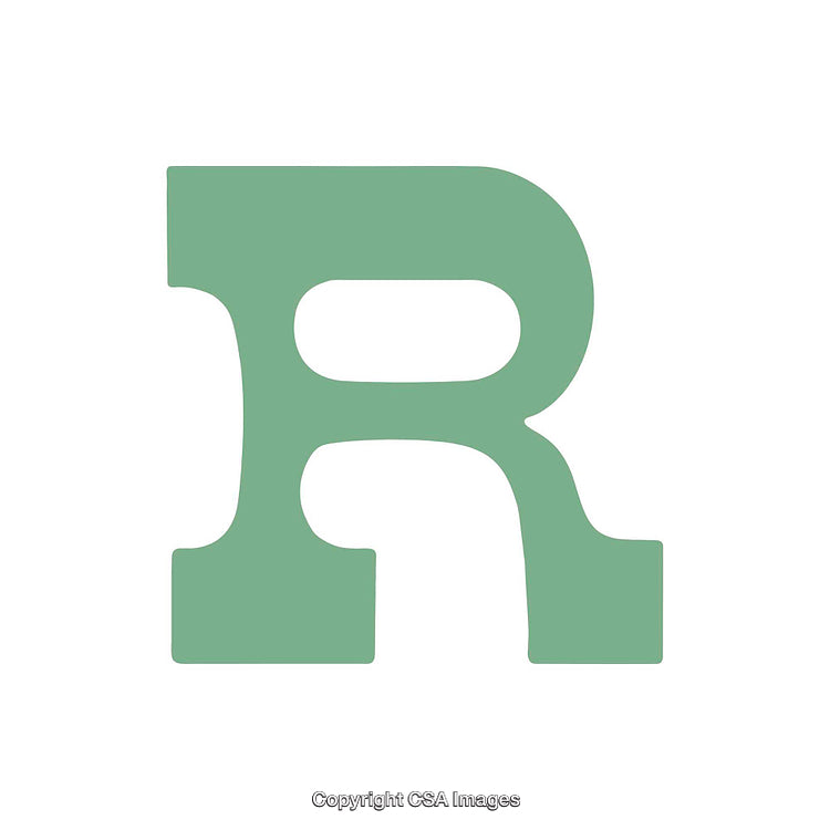 Stylized Green Letter R on a Clean White Background