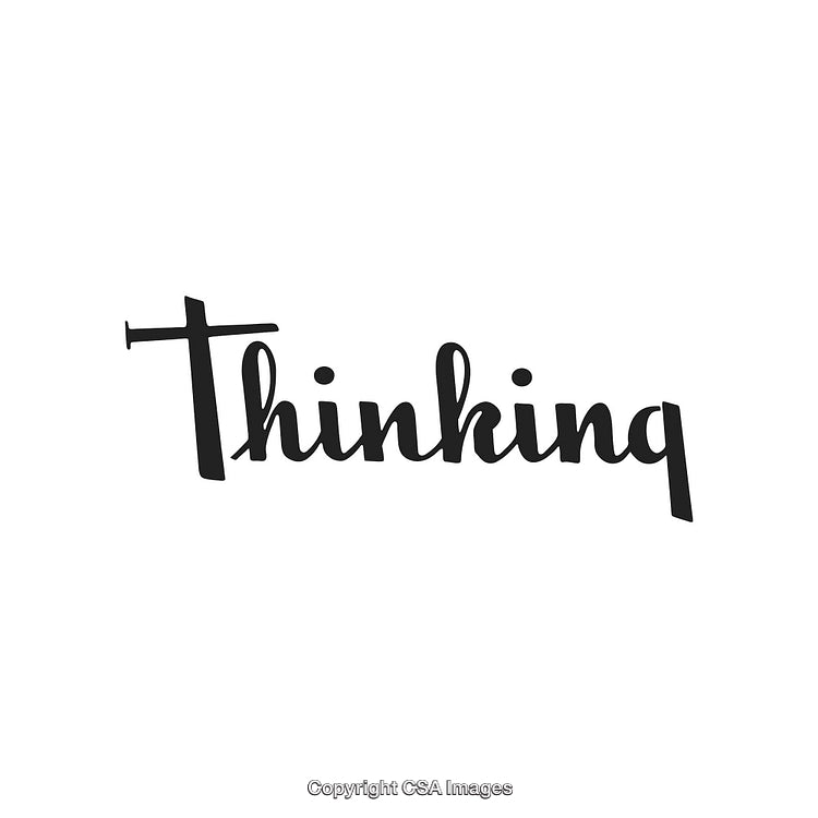 Elegant Typography Featuring the Word 'Thinking' in Brush Script Style