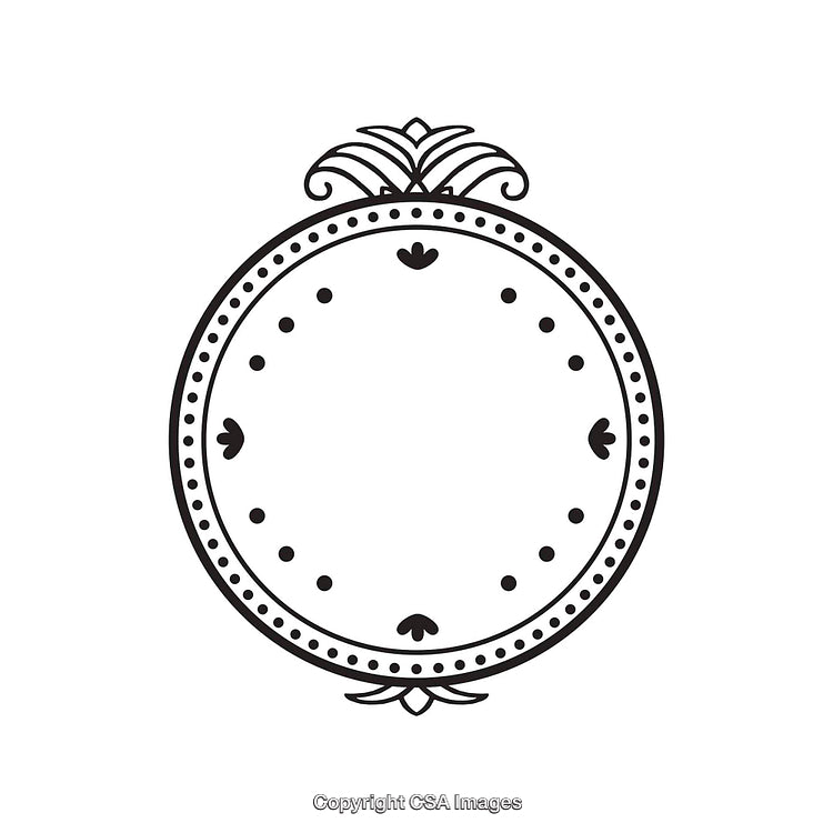 Elegant Vintage Frame Outline with Decorative Ornamental Pattern