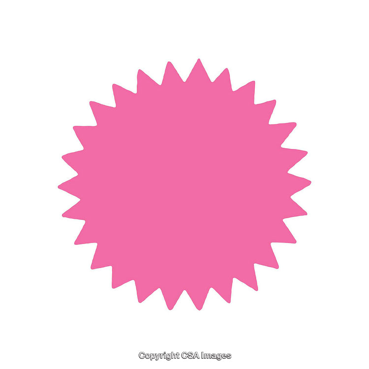 Pink Starburst Shape Isolated on a White Background for Graphic Design
