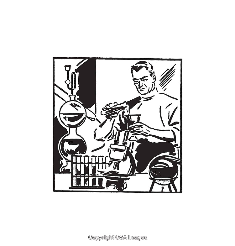 Scientist Conducting Laboratory Experiments Surrounded by Scientific Equipment