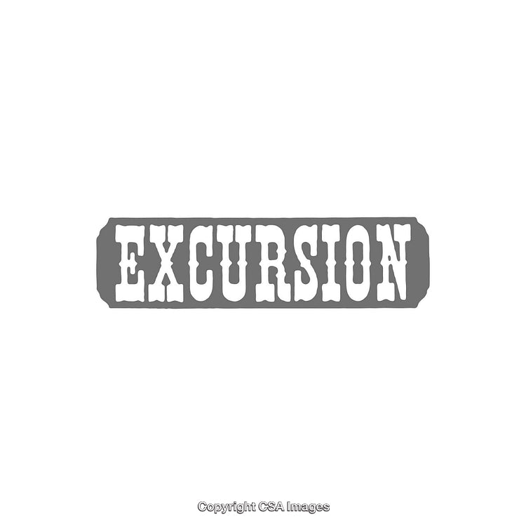 Stylized Typography of the Word 'Excursion' in Vintage Design