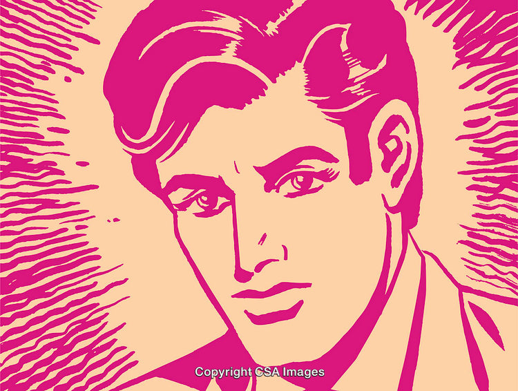 Stylized Portrait of a Man in Modern Pop Art Style Illustration