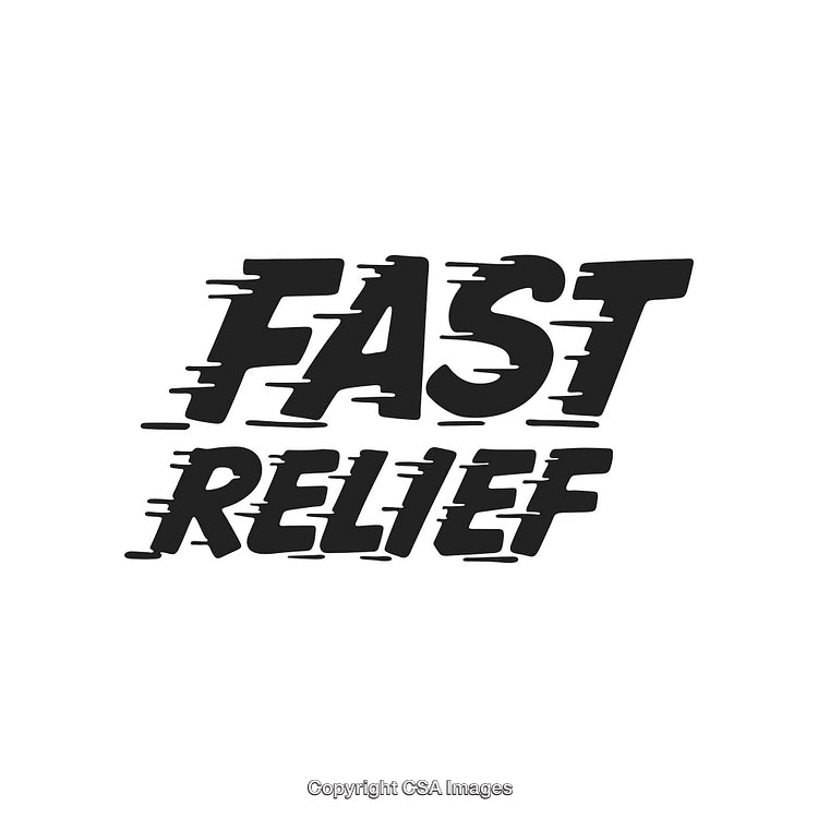 Dynamic Stylized Text Illustration Representing Speed or Immediate Solutions in Design
